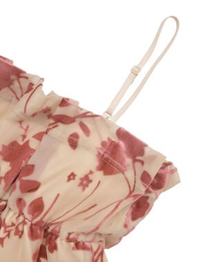 earth music&ecology ベロアフラワービスチェ Pink