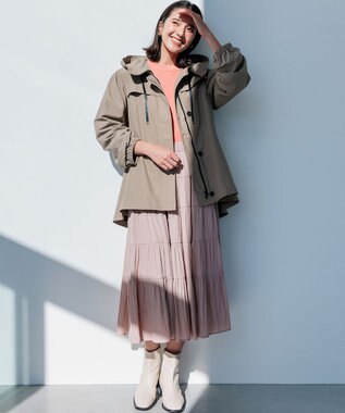 組曲 S 【WEB限定】フード付きライトブルゾン モカカーキ系