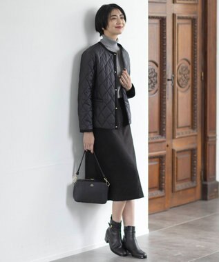 J.PRESS LADIES L 【洗える】シルセームスエード スカート ブラック系