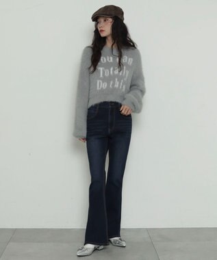 WEGO ストレッチフレアデニムパンツ デニム濃色