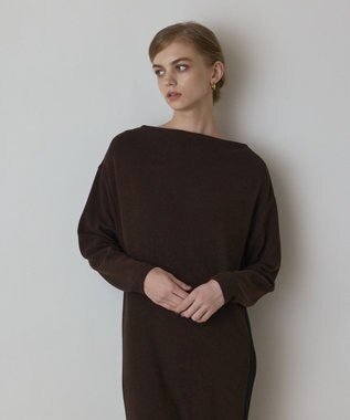 GRACE CONTINENTAL バイカラーカットワンピース ブラウン