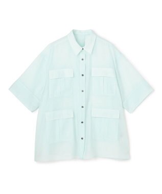 UNFILO シアー サファリシャツ ミントブルー