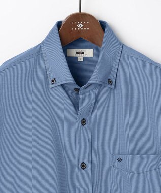 JOSEPH ABBOUD 【キングサイズ・ジャージー素材・ストレッチ・イージーケア】コンパクトジャージー半袖 シャツ ブルー系