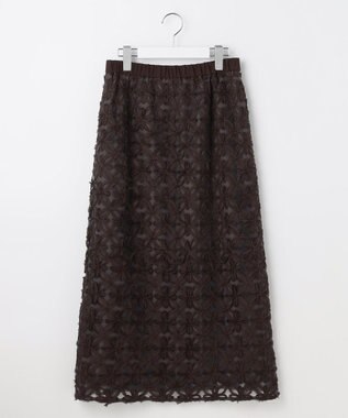 自由区 【カタログ掲載】テープエンブロイダリー スカート ブラウン