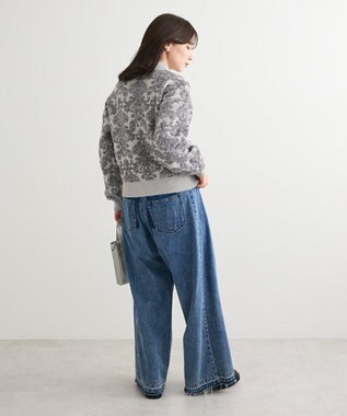 Green Parks ・ｓｗｉｎｇ　ｂｙ　アラベスクジャカードニット Gray