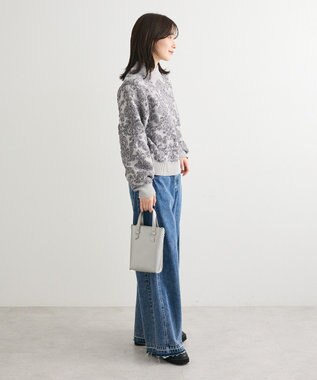 Green Parks ・ｓｗｉｎｇ　ｂｙ　アラベスクジャカードニット Gray