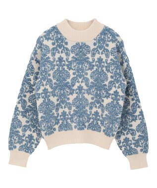 Green Parks ・ｓｗｉｎｇ　ｂｙ　アラベスクジャカードニット Ivory