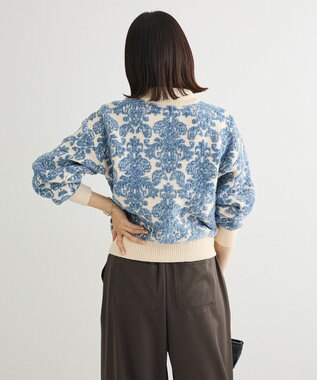 Green Parks ・ｓｗｉｎｇ　ｂｙ　アラベスクジャカードニット Ivory