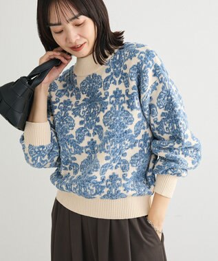 Green Parks ・ｓｗｉｎｇ　ｂｙ　アラベスクジャカードニット Ivory