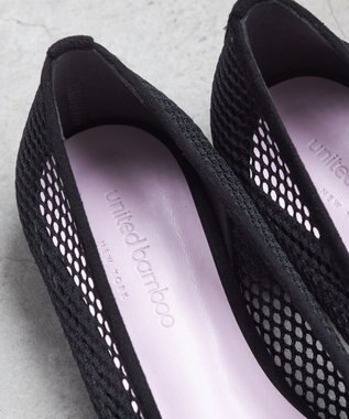 united bamboo 【辺見えみりさんコラボ】スクエアメッシュパンプス ブラック系