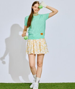 PW CIRCULUS 【手洗い可能】【WOMEN】アニマルドットニットモック ゴルフウェア レディース ピーコックグリーン系