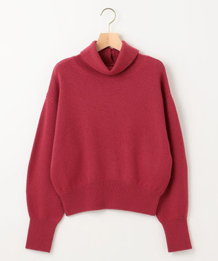 組曲 L 【2WAY・WEB限定】ウールカシミヤミックス ハイネックニット ザクロ系