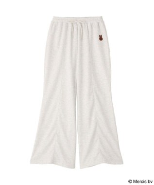 earth music&ecology 【予約】miffy/earth 刺繍スウェットパンツ 杢ライトグレー