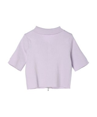 earth music&ecology 衿付きダブルＺＩＰカーディガン Lavender