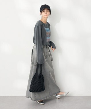 CRAFT STANDARD BOUTIQUE ２Ｗａｙデニムジャンパースカート Gray