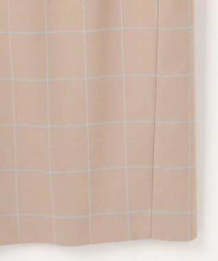 自由区 L 【洗える】ウィンドウペーンチェック ワンピース ベージュ系