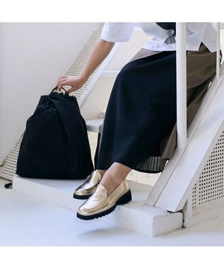 MODE ET JACOMO <D'ICI>ボリュームソールソフトローファー ゴールド
