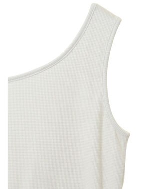 Green Parks カップ付きアシンメトリーラメタンクトップ Off White