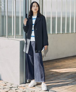 自由区 【洗える】ウスカルデニム ワイドパンツ インディゴ