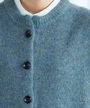 Tiaclasse 【洗える】クルーネックメランジカーディガン グリーン