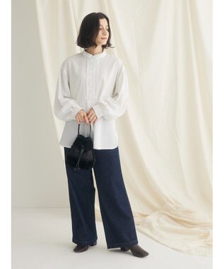 CRAFT STANDARD BOUTIQUE ピコフリルドットブラウス White