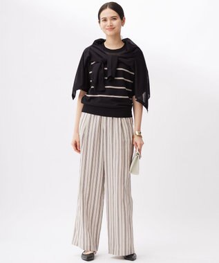 自由区 L 【洗える】ブライトシアー カーディガン ブラック