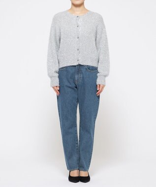 uncrave ラメ シャギー ニット カーディガン（uncrave STANDARD） シルバー×ライトグレー