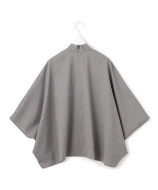 ICB 【洗える】T/Wブロード ボウタイブラウス ライトグレー系