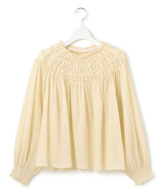 23区 【SLOW/一部店舗限定】コットンクレープ ブラウス アイボリー系