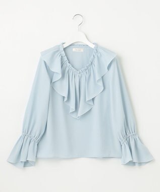 Feroux メローラッフル ブラウス スカイブルー系
