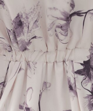 Tiaclasse 【2点セット】ニットボレロ＋花柄ワンピースセット ボルドー×オフホワイト