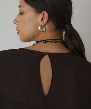 GRACE CONTINENTAL ビーズレザーチョーカー ブラウン