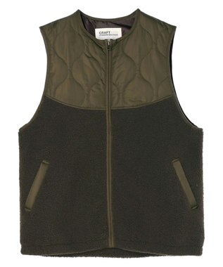 CRAFT STANDARD BOUTIQUE キルティングボア切替ベスト Khaki