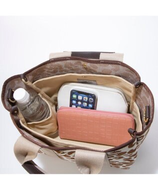 UNBILLION カシュカシュ cachecache / 柄アソートジャガード2wayトートバッグ ベージュレオパード