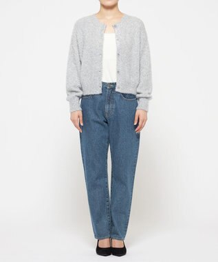 uncrave ラメ シャギー ニット カーディガン（uncrave STANDARD） シルバー×ライトグレー