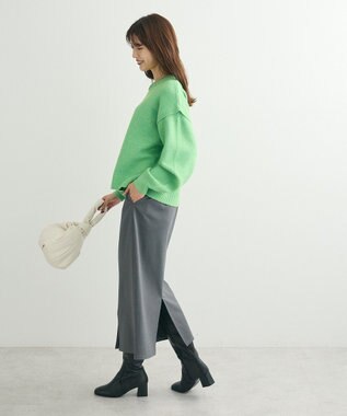 Green Parks 袖かのこニットプルオーバー Pink