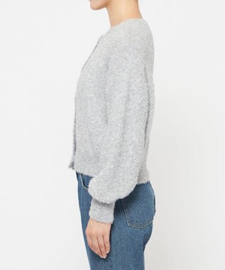 uncrave ラメ シャギー ニット カーディガン（uncrave STANDARD） シルバー×ライトグレー