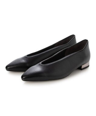 MODE ET JACOMO <MODE ET JACOMO>Uカットフラットプレーンパンプス ブラック