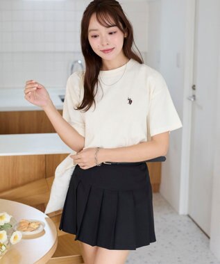 WEGO 【洗える/綿100%】USPOLOワンポイントTシャツ オフホワイト