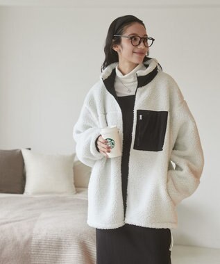 WEGO 【ユニセックス着用ITEM/SMLサイズ展開】ボアブルゾン オフホワイト