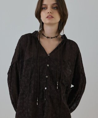 GRACE CONTINENTAL ビーズレザーチョーカー ブラウン