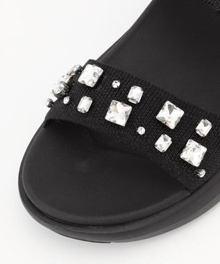 steppi 【洗える】ビジュー付 スポーツサンダル ブラック