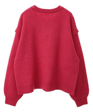 Green Parks 袖かのこニットプルオーバー Pink