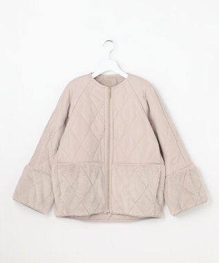 ANY SIS S フェイクファーコンビキルティング アウター ベージュ