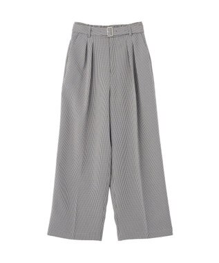 earth music&ecology 【予約】アソートツータックベルトパンツ チェック