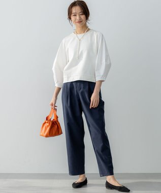 組曲 L 【WEB限定】ランタンスリーブミニ裏毛 プルオーバー アイボリー系