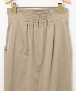 組曲 【WEB限定】サテンストレッチ Iラインスカート モカベージュ系