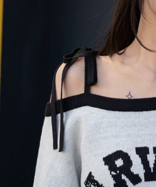 WEGO 2WAYグラフィックワンショルニット ホワイト