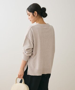 Green Parks ベロアモールリラックスサイズニットプルオーバー Light Gray