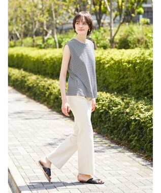 AMERICAN HOLIC ショルダータックノースリーブプルオーバー Border Navy